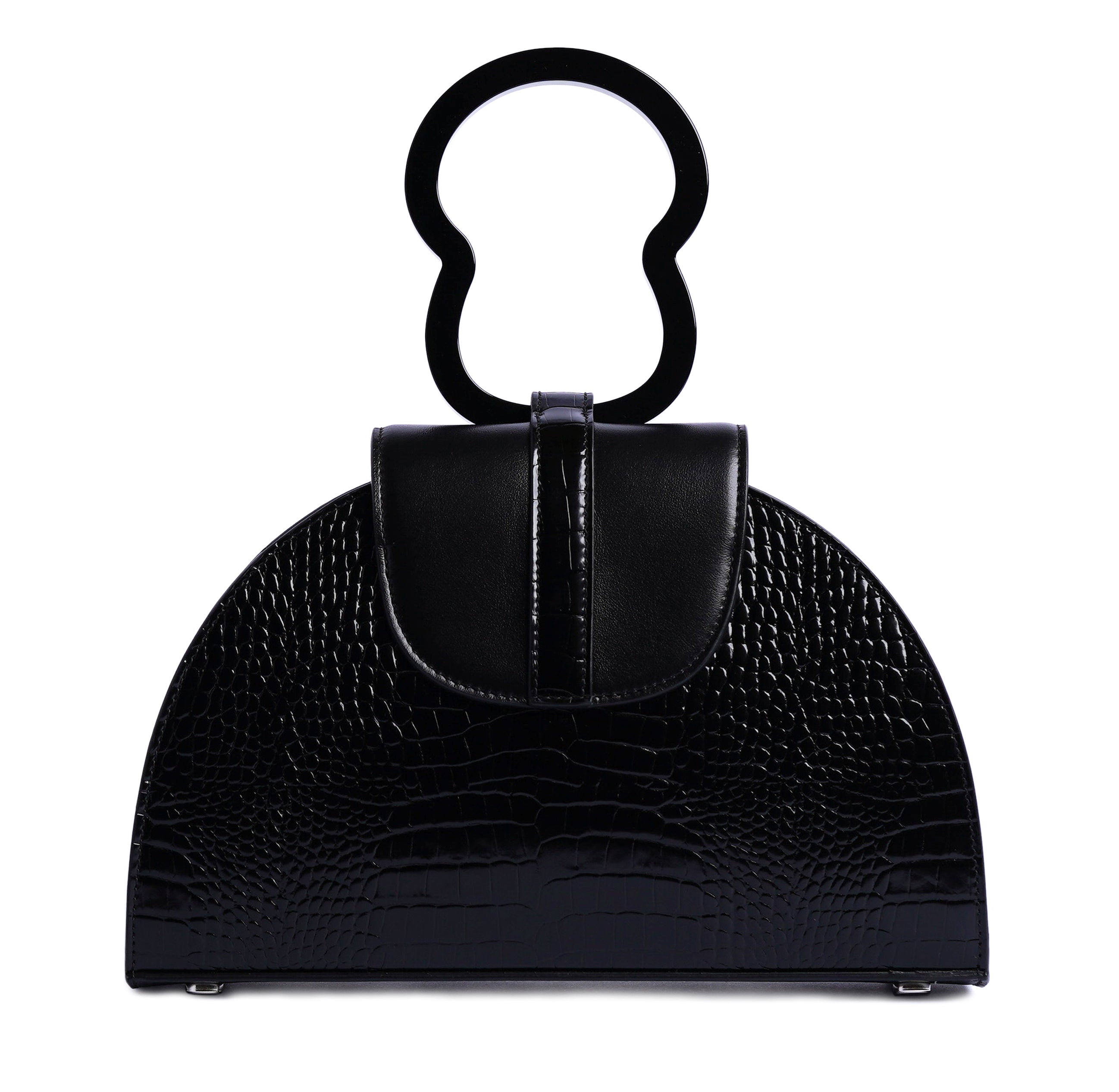 HAWAZEN - Black Croc Embossed Bag