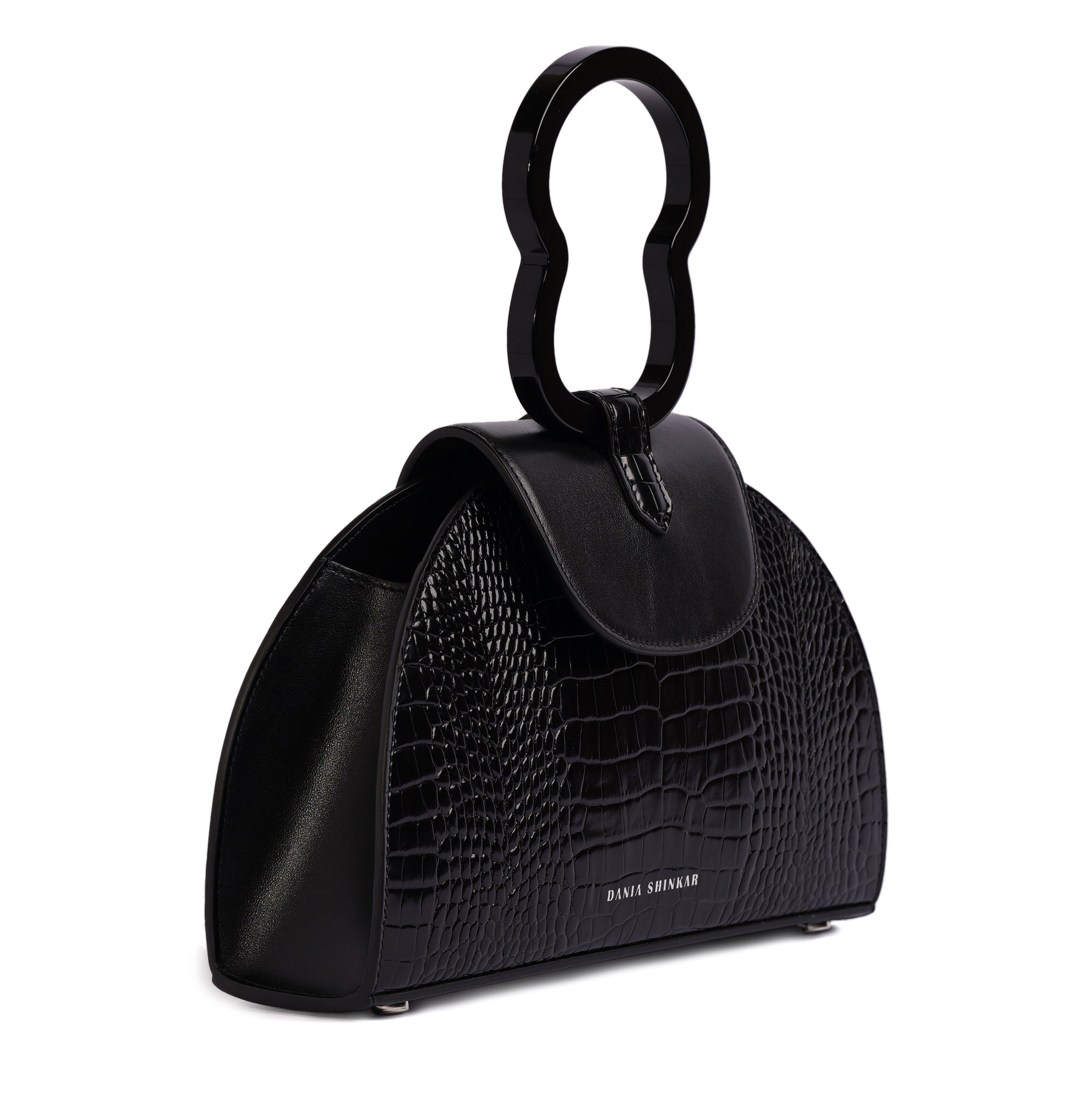 HAWAZEN - Black Croc Embossed Bag