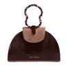 HAWAZEN - Brown Croc Embossed/ Dusty Rose Bag