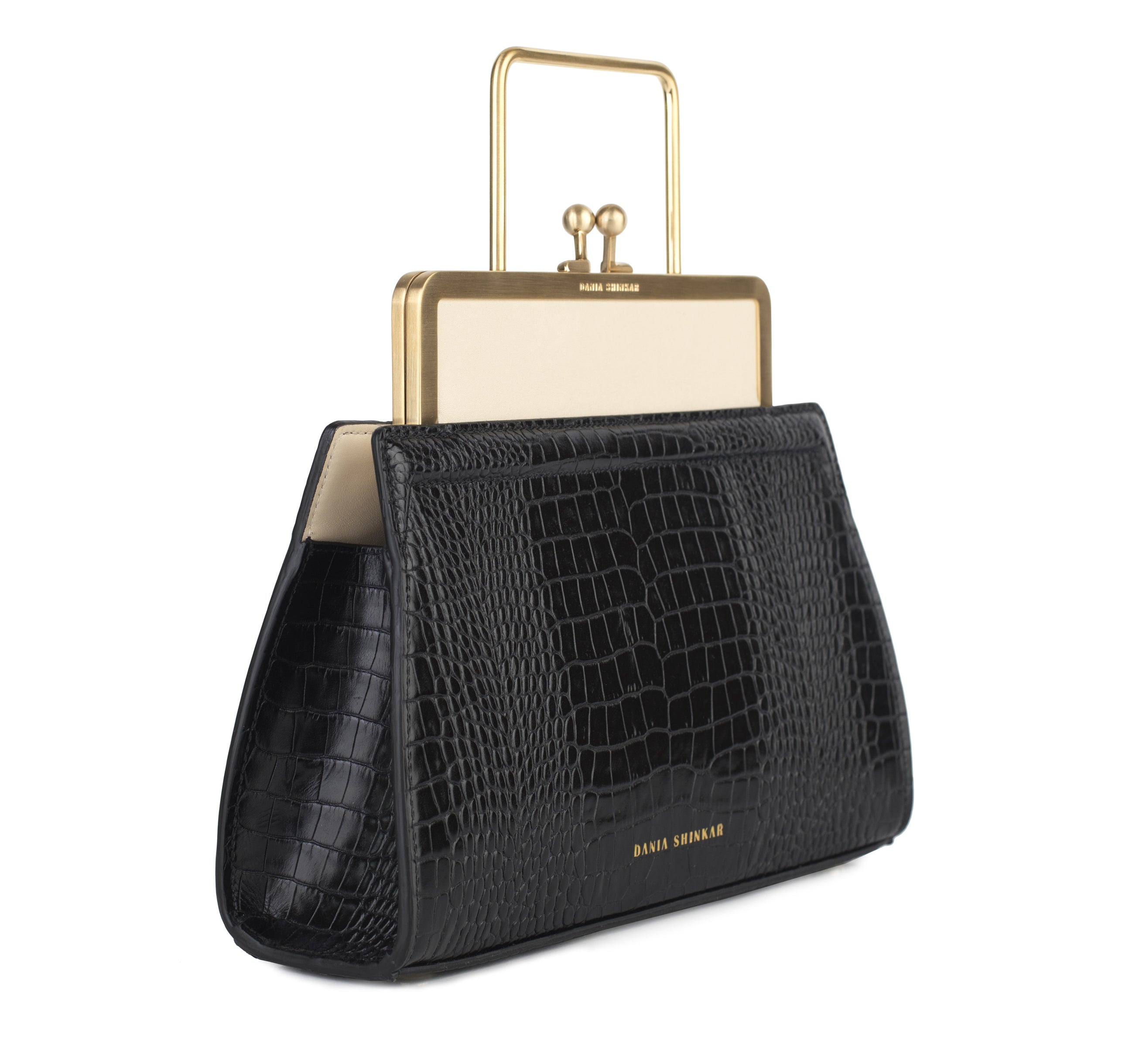 DANA - Beige/ Black Croc Embossed - Dania Shinkar