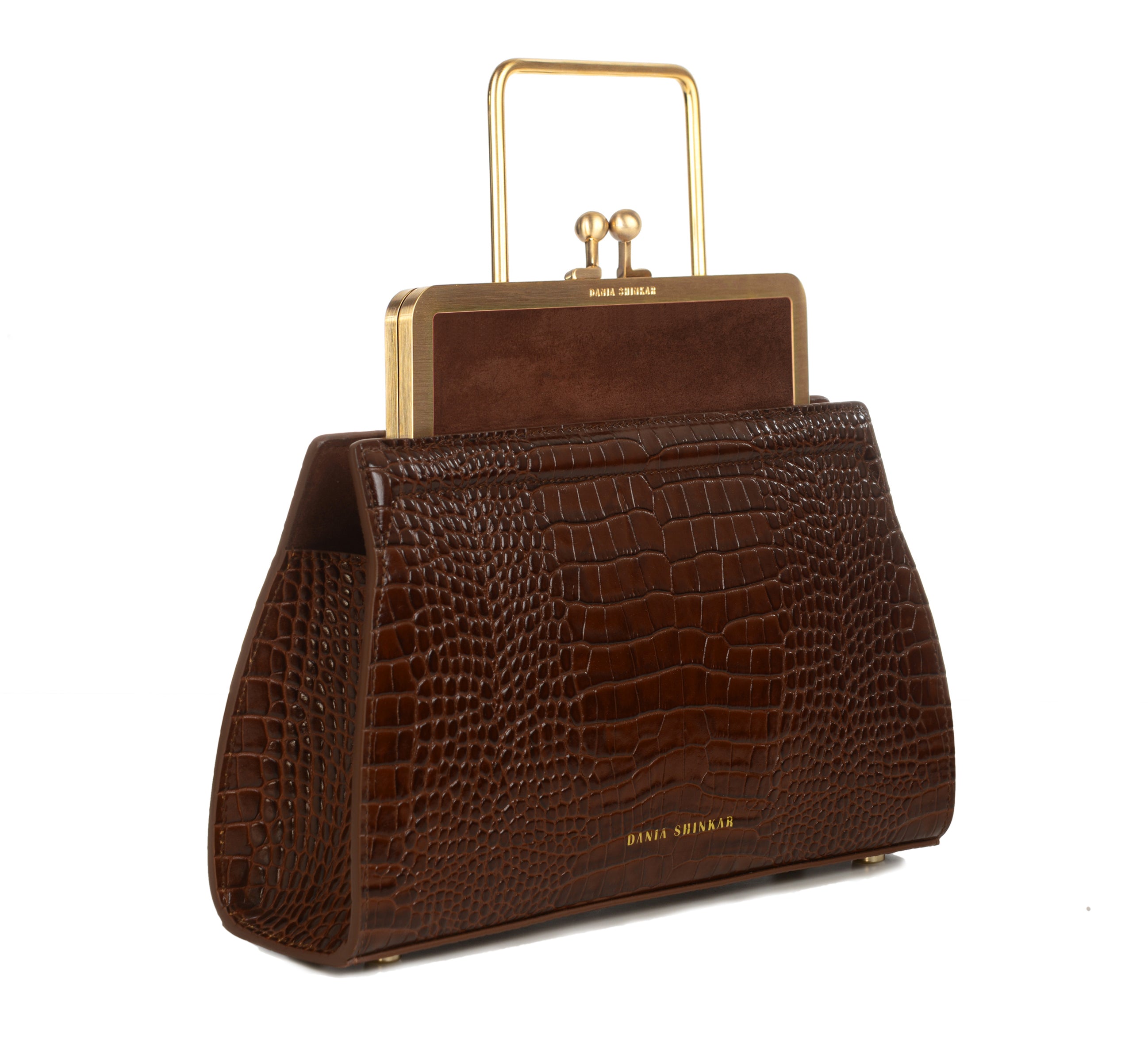 DANA - Brown Croc Embossed Bag