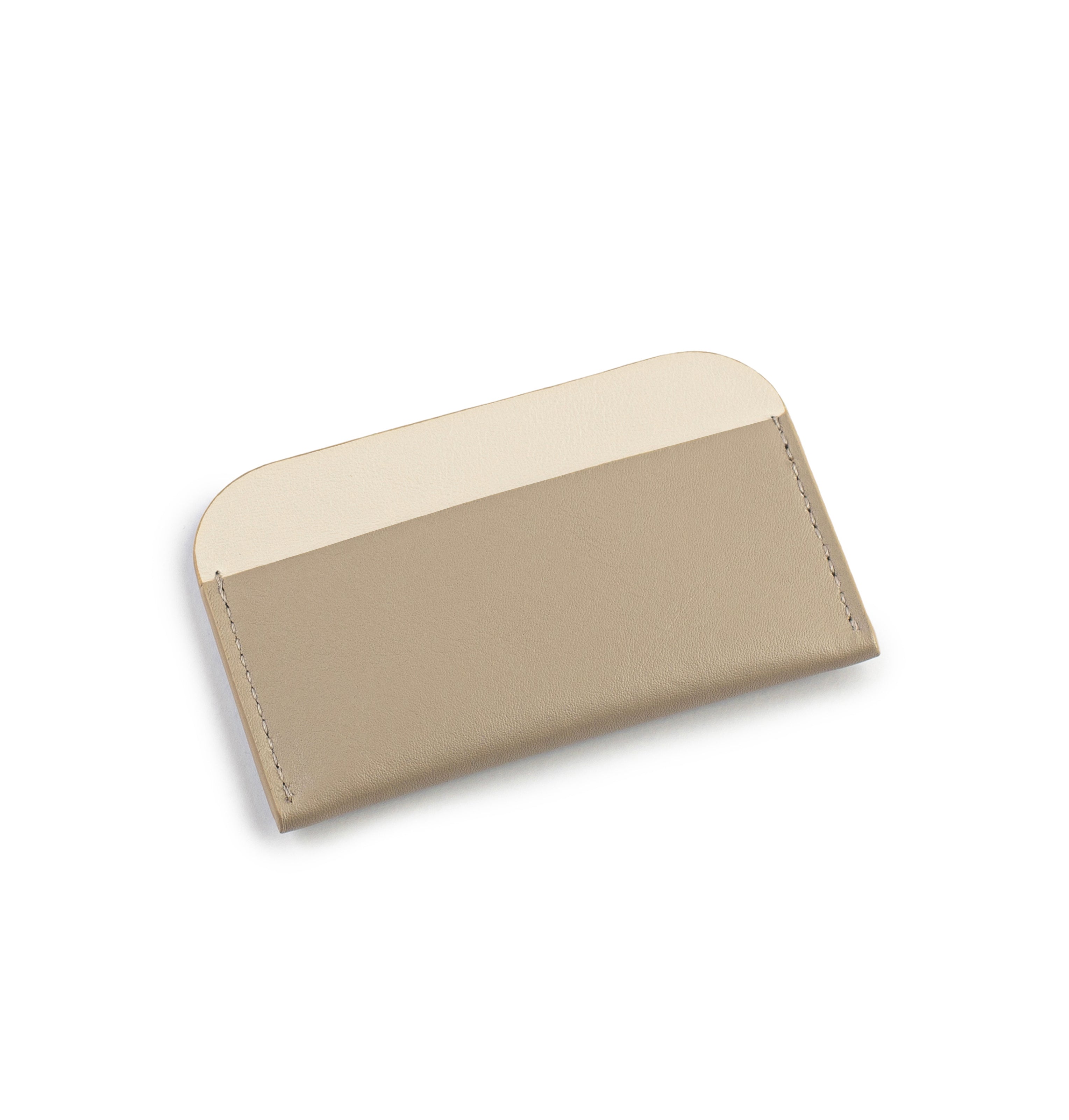 Round Edge Cardholder - Taupe/ Beige - Dania Shinkar