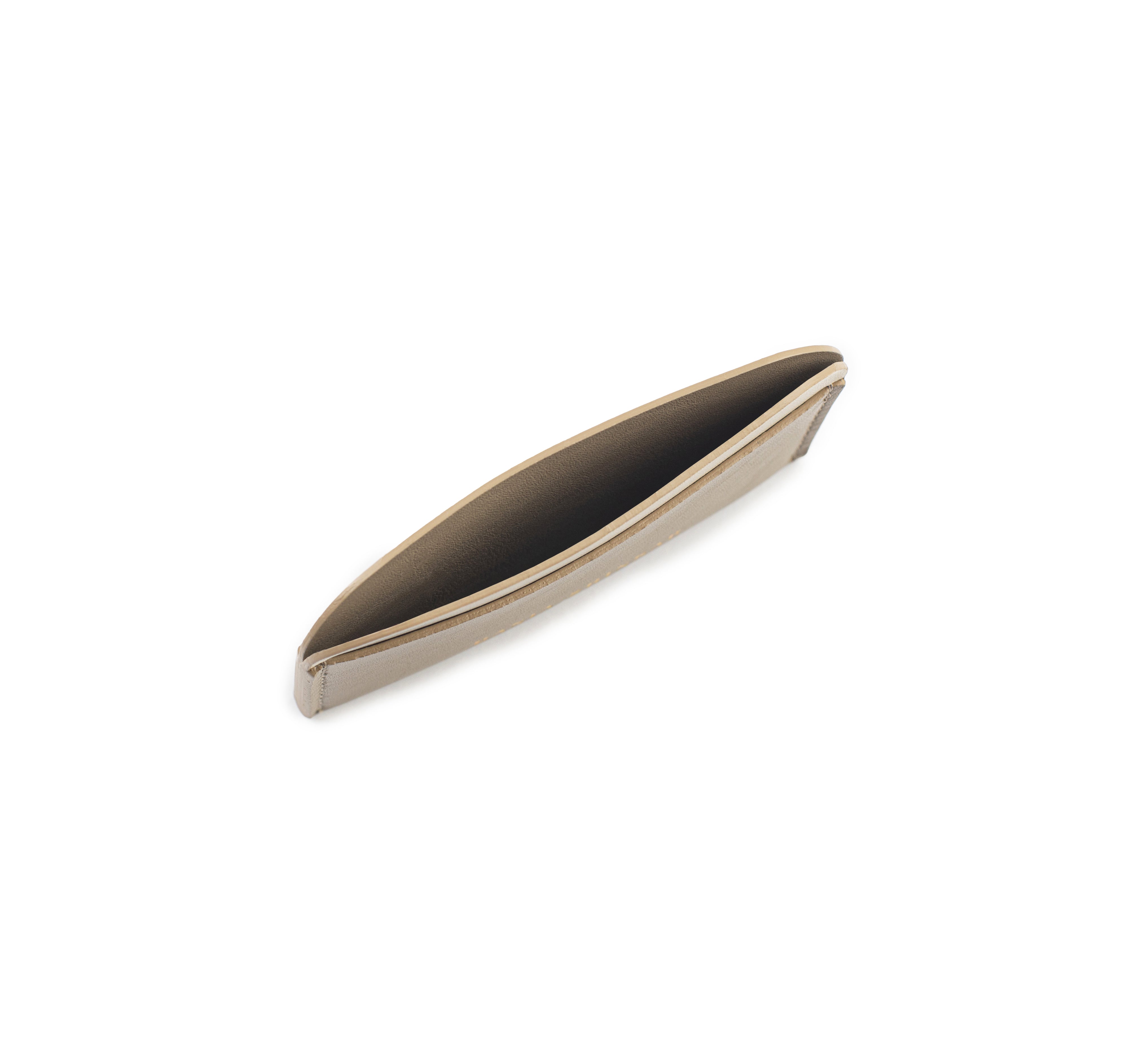 Round Edge Cardholder - Taupe/ Beige - Dania Shinkar