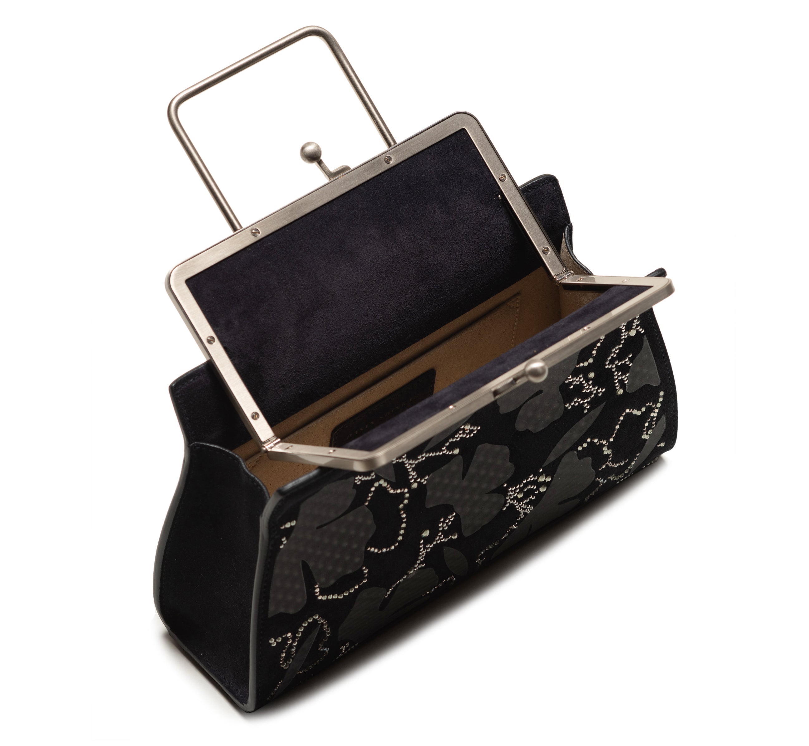 DANA - Navy Floral Crystal Embellished Bag