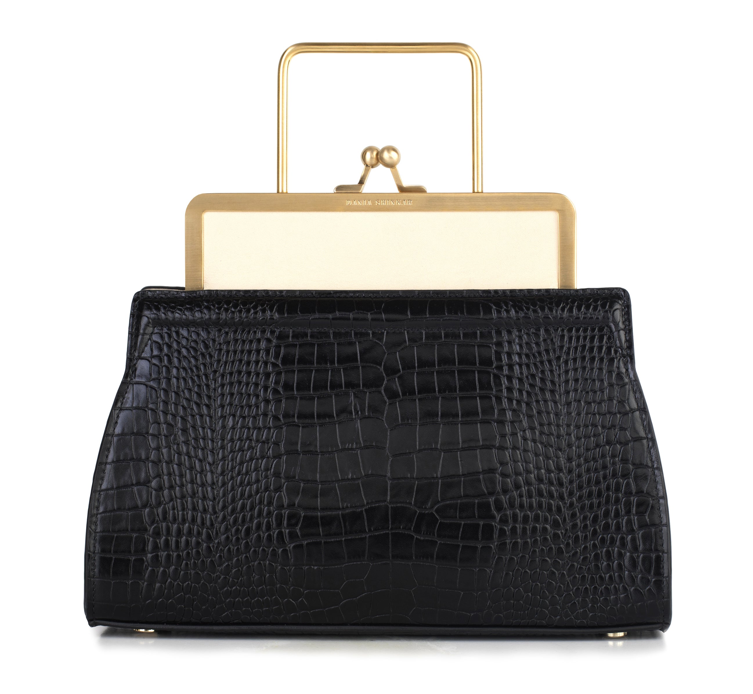 DANA - Beige/ Black Croc Embossed - Dania Shinkar