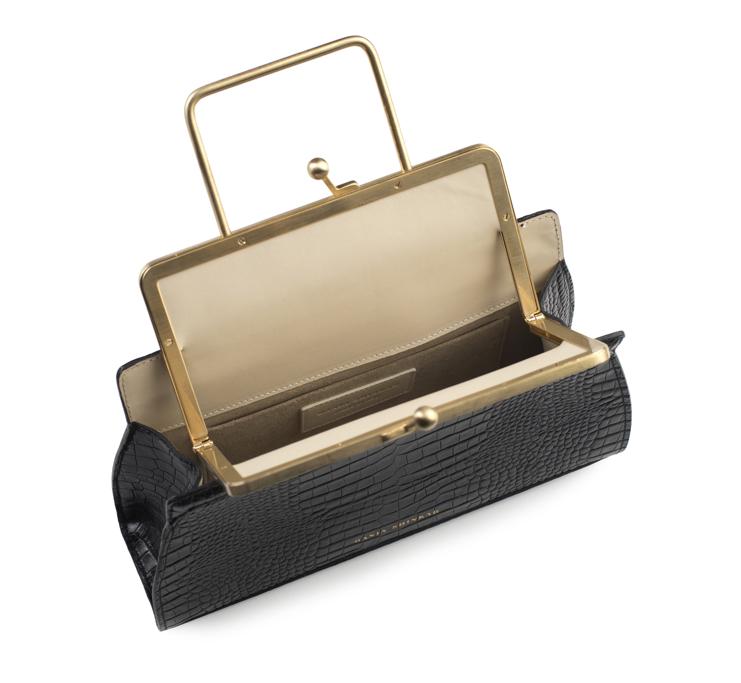 DANA - Beige/ Black Croc Embossed - Dania Shinkar