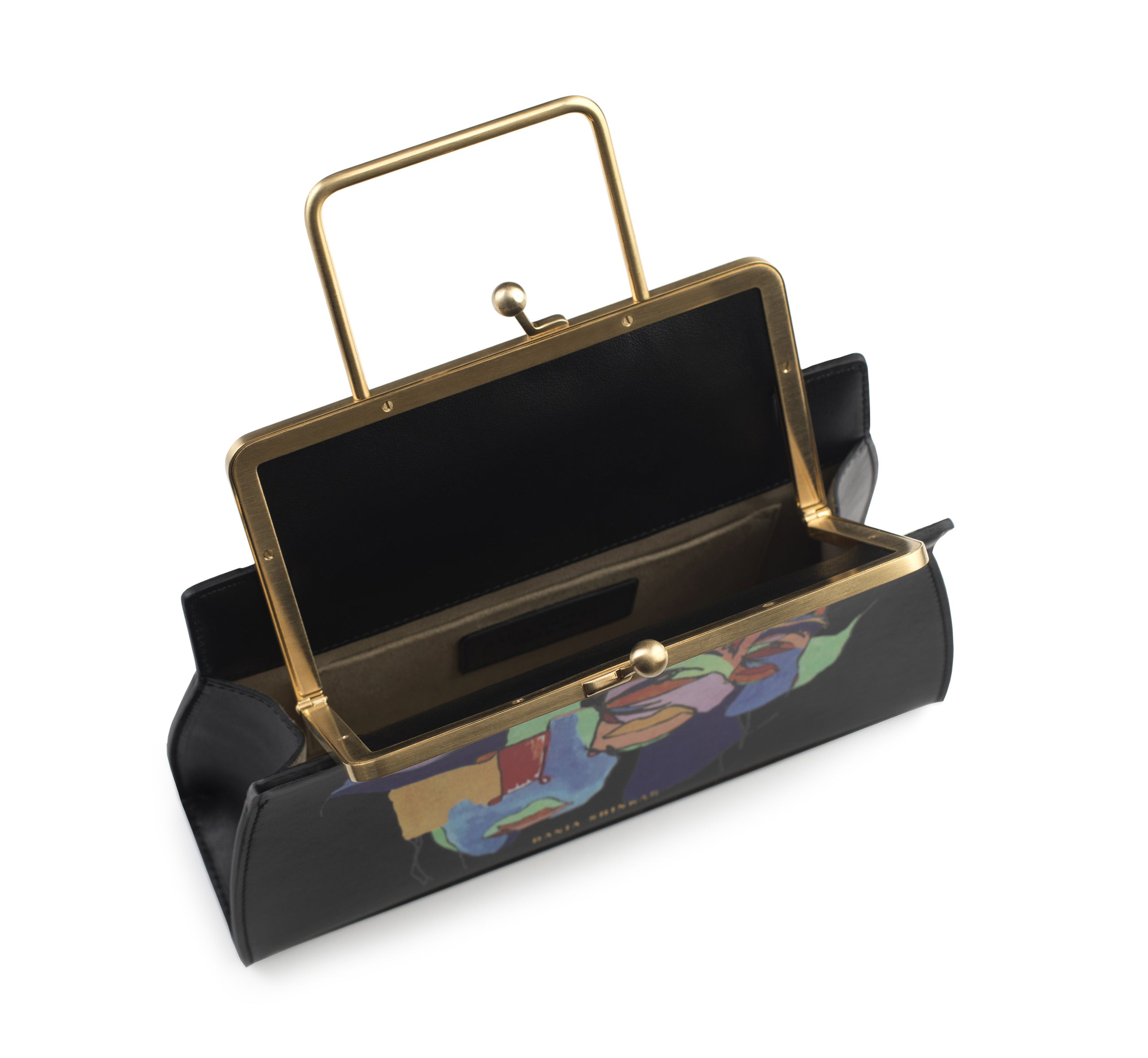 DANA - Rose Croc Embossed/ Multicoloured Faces-Print - Dania Shinkar