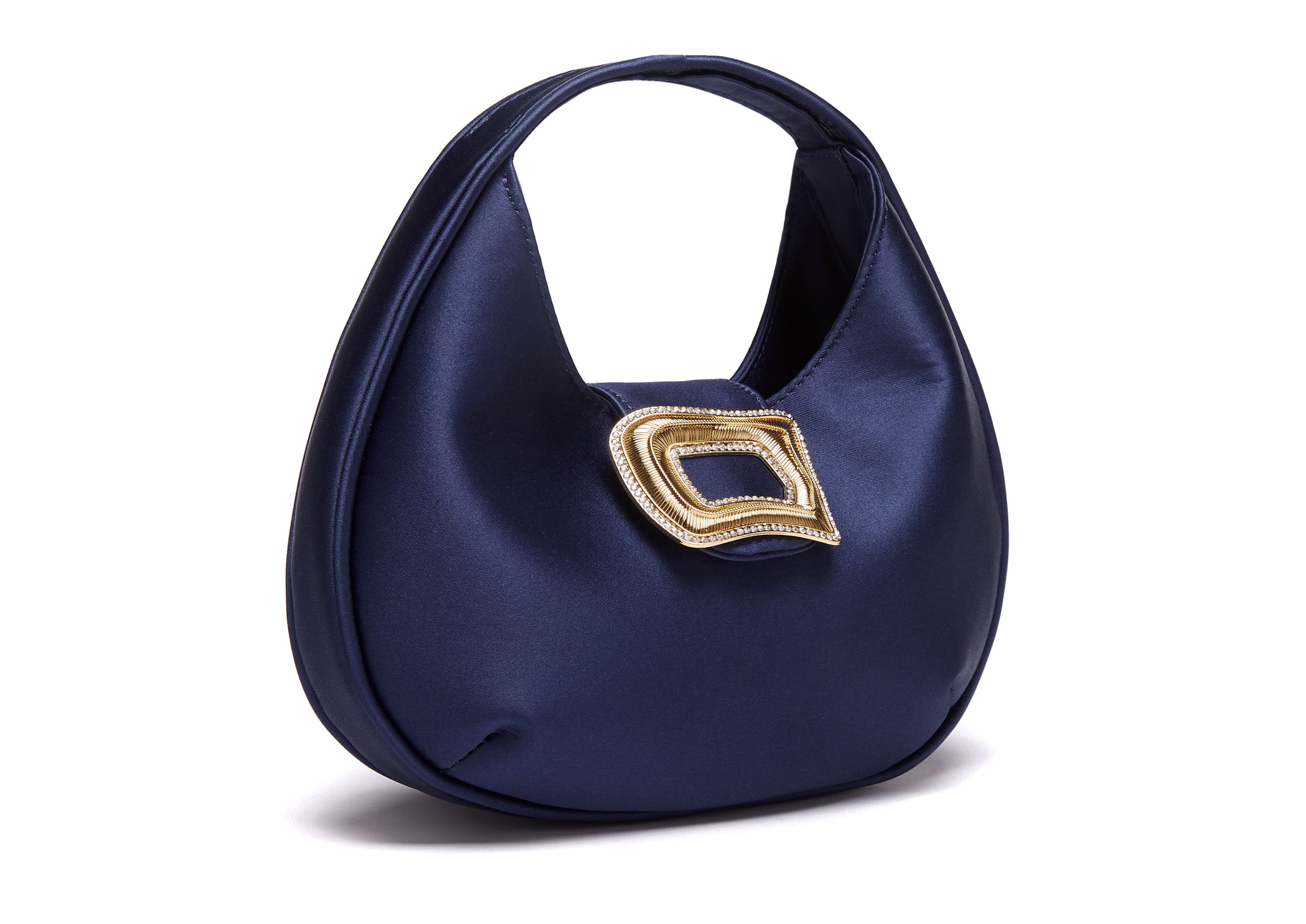 MILA - Navy Satin Bag