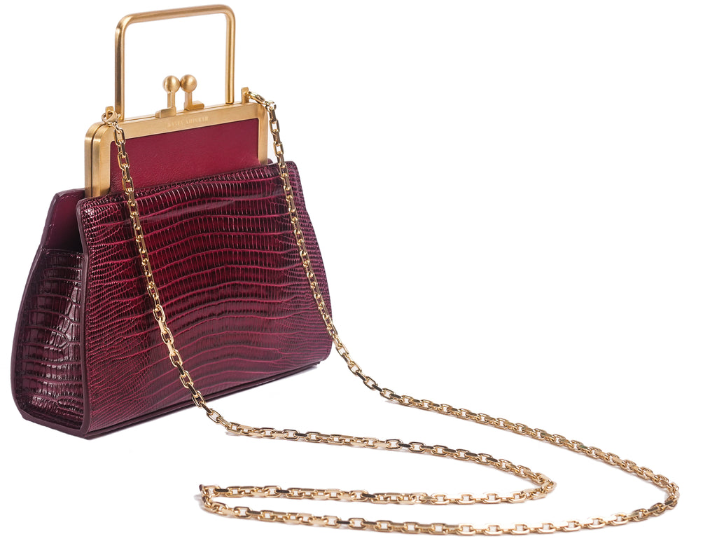 Mini Dana - Burgundy Lizard Embossed