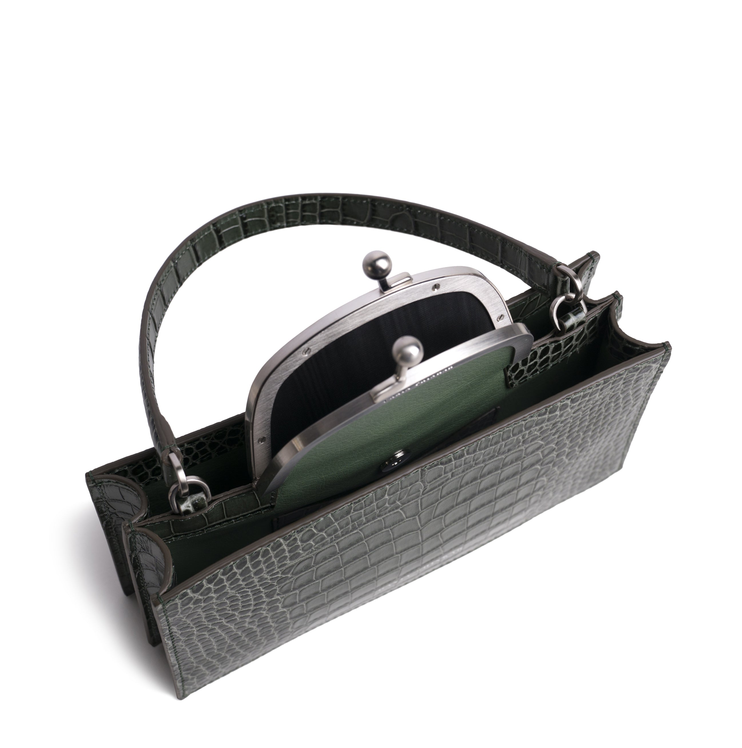 MAJJ - Olive Croc Embossed Bag