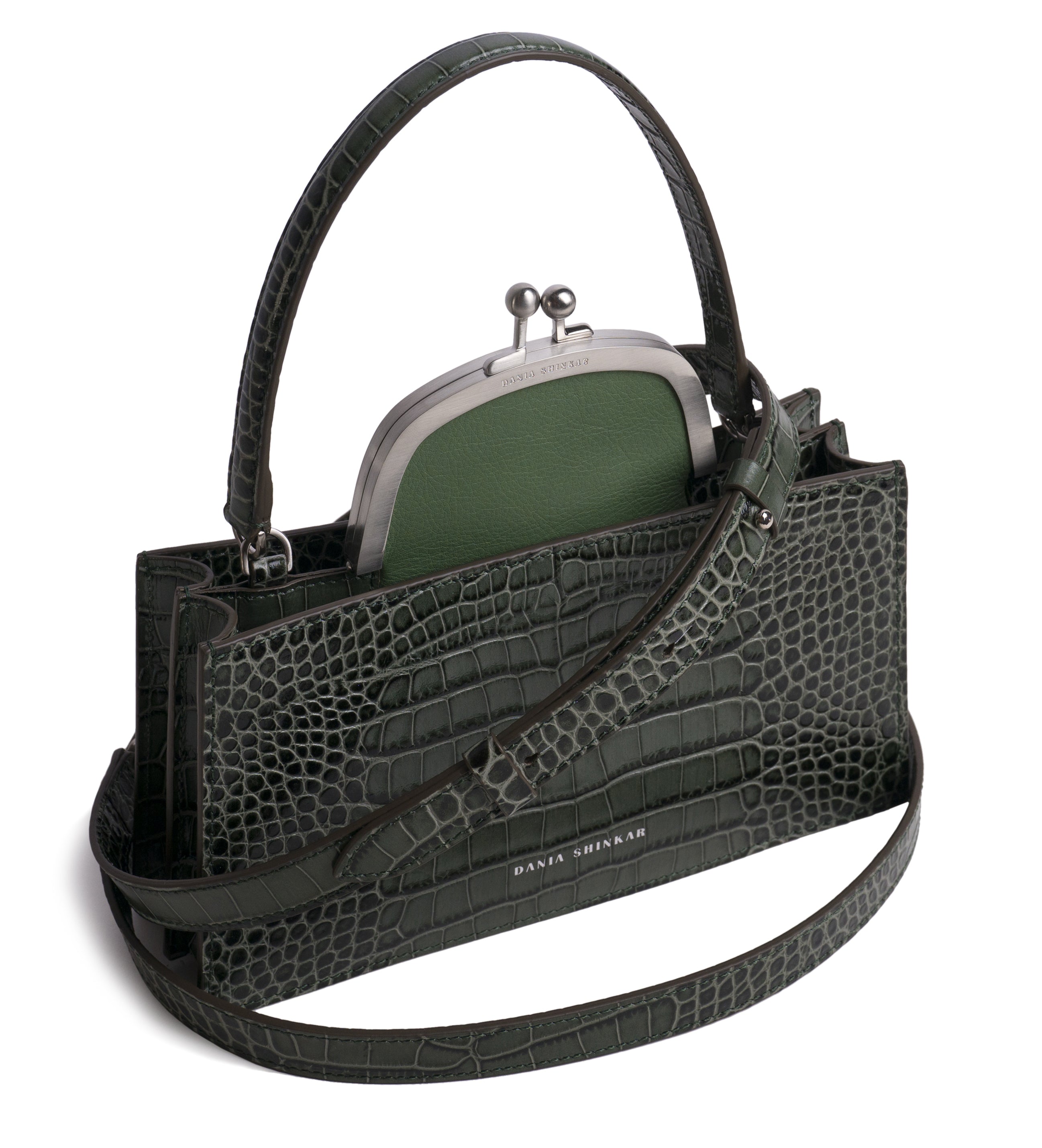 MAJJ - Olive Croc Embossed Bag