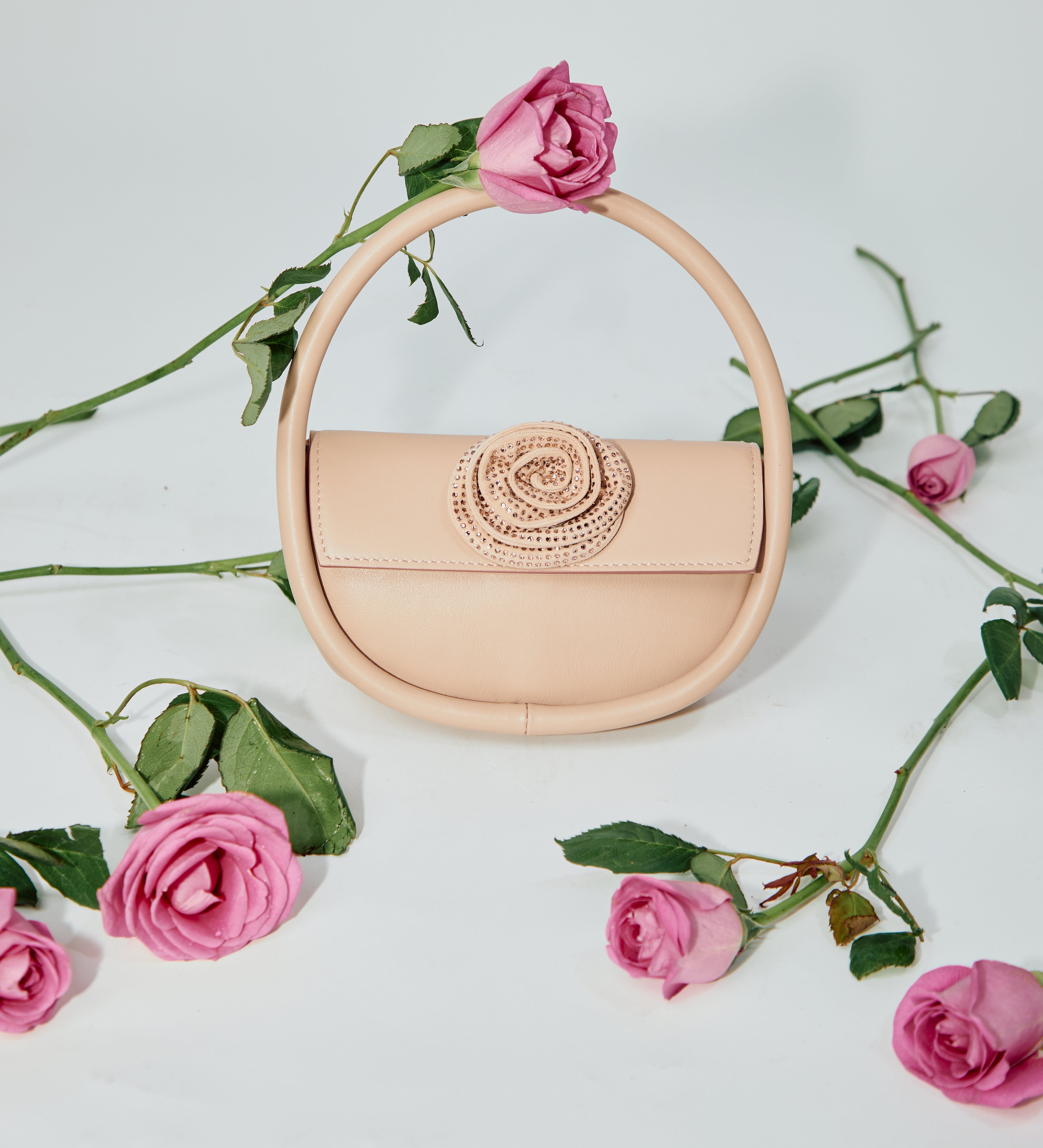 Mini Gaga - Pink Crystal Flower Bag