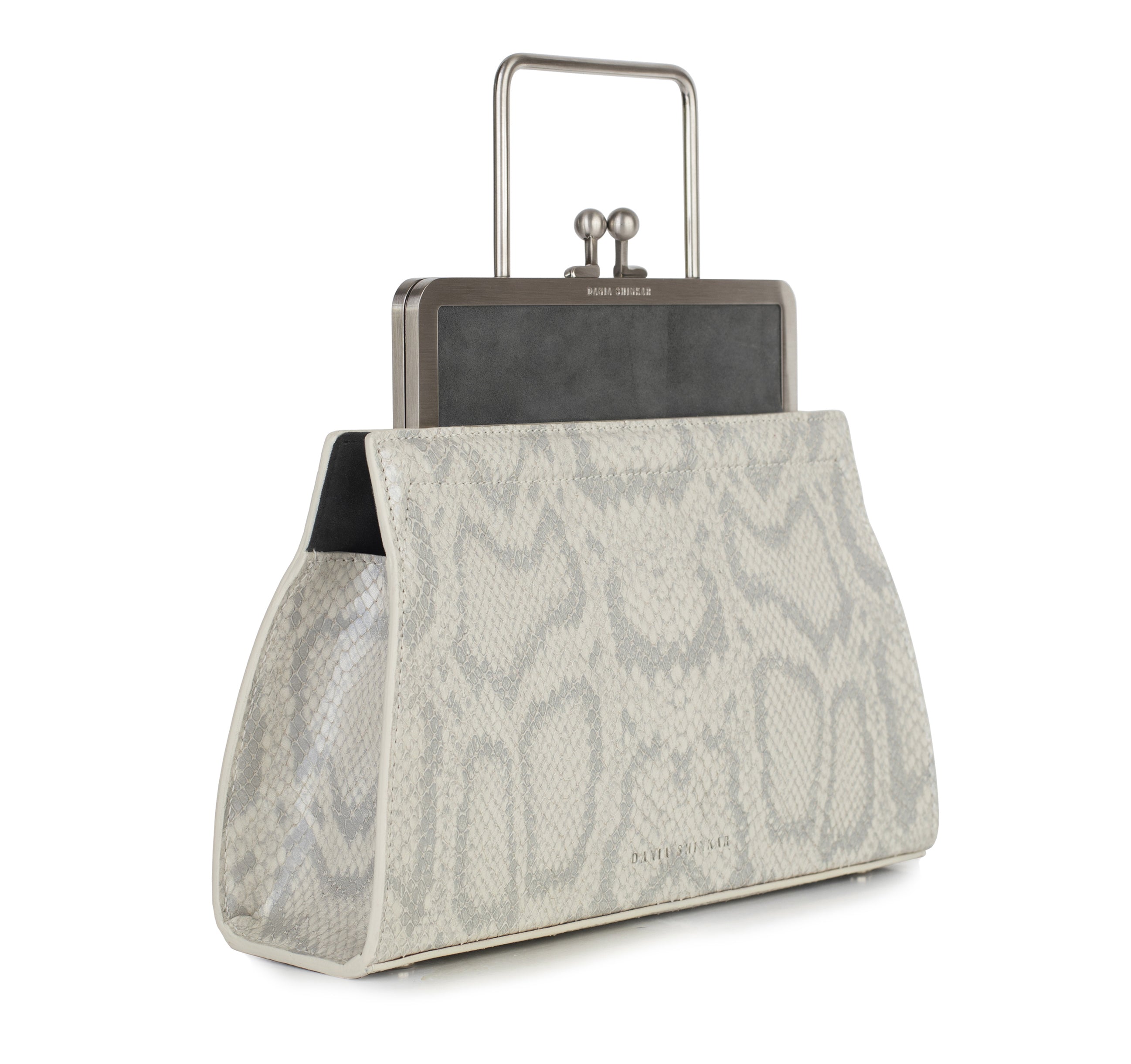 DANA - Grey/ White Python-Embossed - Dania Shinkar