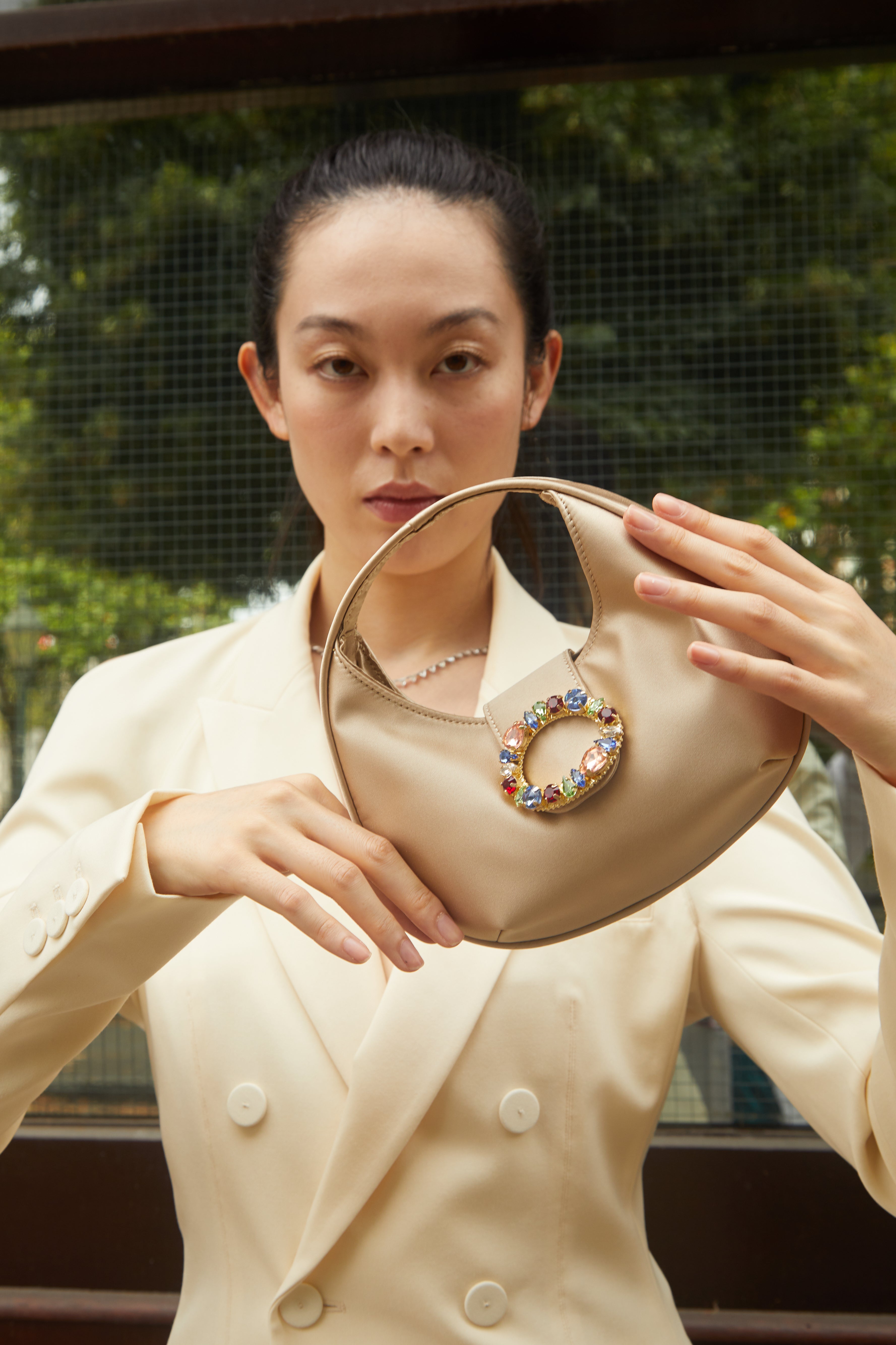 MILA - Gold Satin Bag