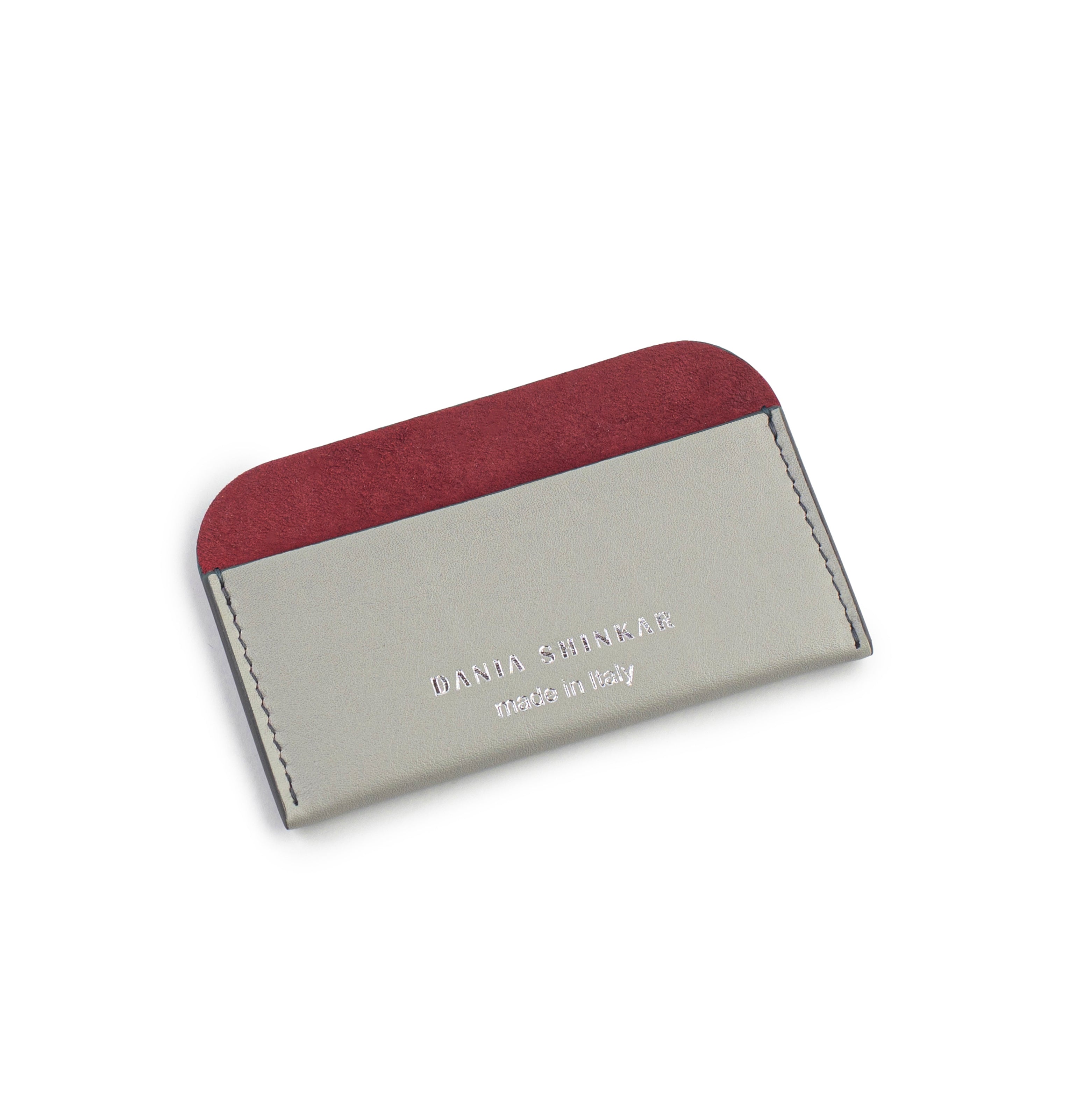 Round Edge Cardholder - Ruby/ Grey - Dania Shinkar