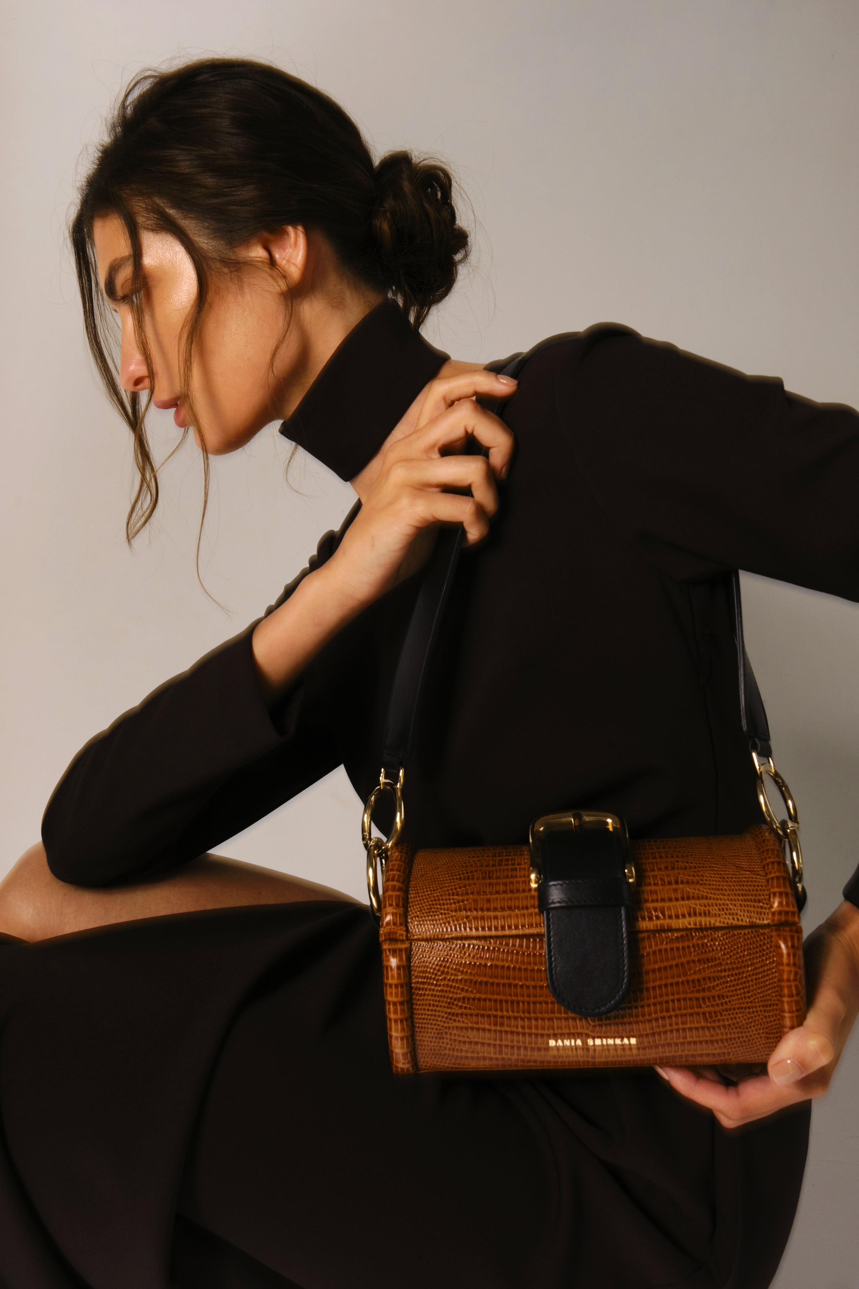 MOE - Caramel Lizard Embossed Bag